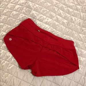lululemon red speed up short